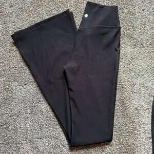 Material Girl Ribbed Flare Legging - Onyx Black, L / Tall